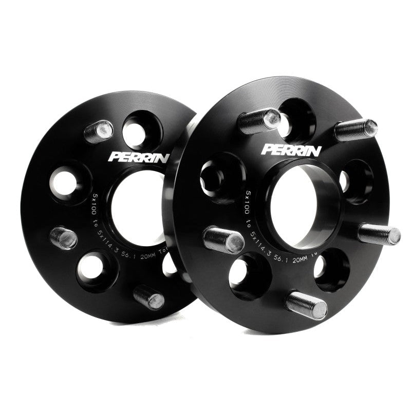 Perrin [02-14 WRX] 5x100 to 5x114.3 20mm Wheel Adapters Black