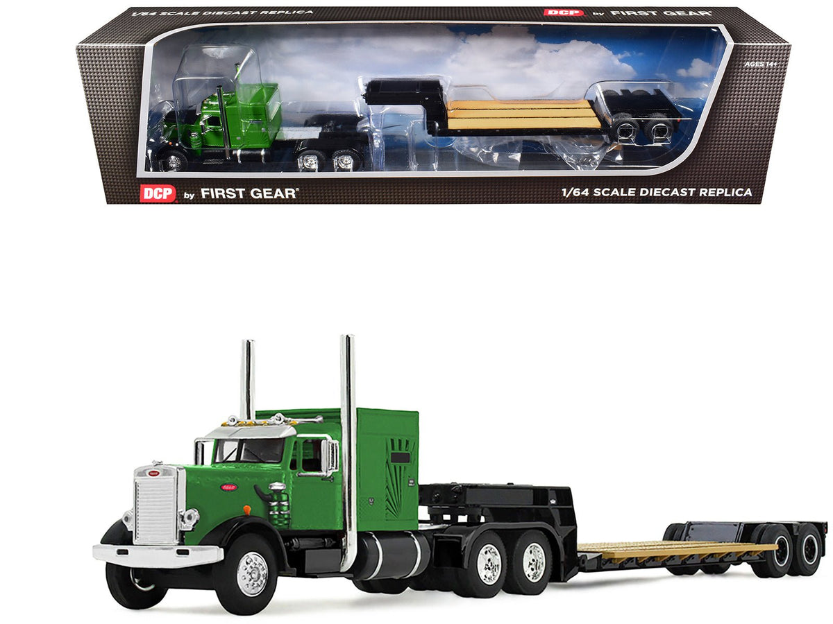 Rapid Vehicles Peterbilt 351 with 60" Vintage Sleeper and Rogers Vintage Lowboy Trailer Green...