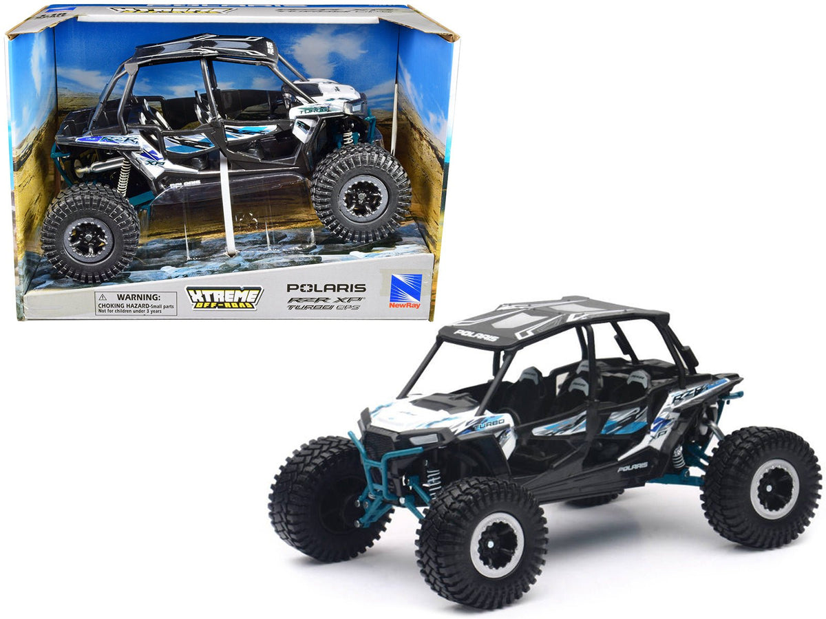 Rapid Vehicles Polaris RZR XP 4 Turbo EPS Sport UTV White with Graphics and Black Top "Xtreme...