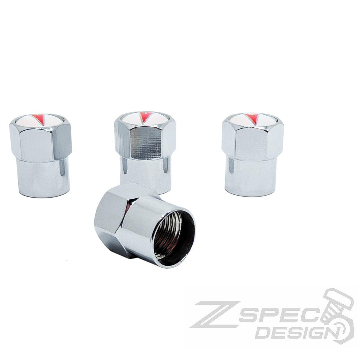 Chrome Valve Stem Tire Caps, Pontiac Style