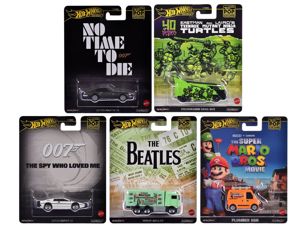 Rapid Vehicles "Pop Culture 2024" 5 piece Set D "Premium Series" Diecast Model Cars by Hot Wheels...