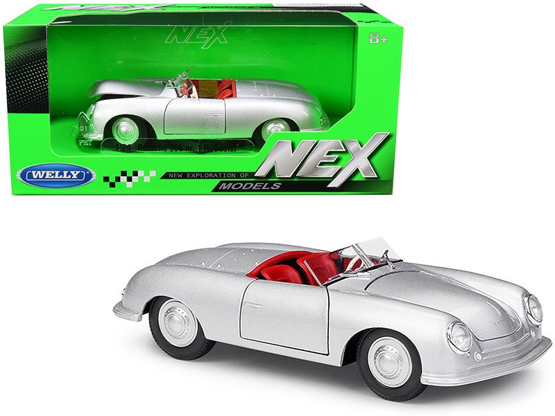 Rapid Vehicles Porsche 356/1 Roadster Silver with Red Interior "NEX Models" 1/24 Diecast Model...