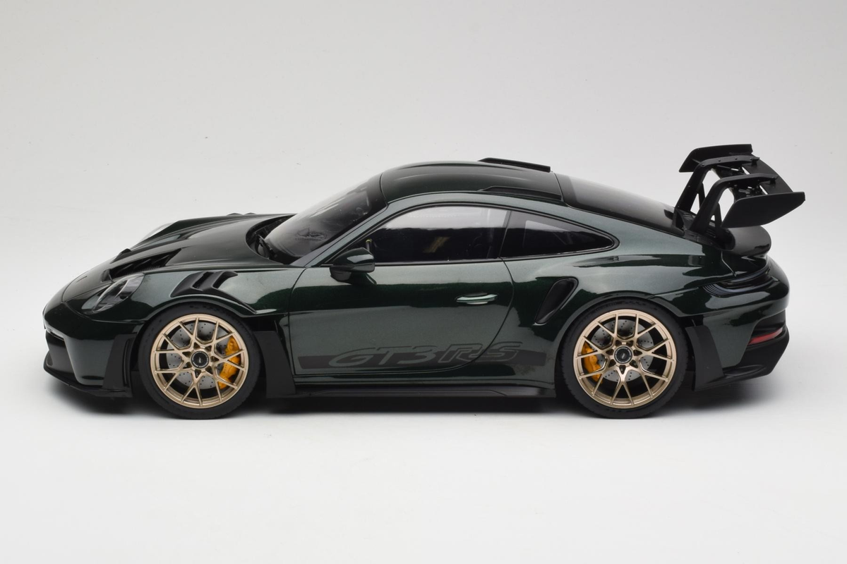 STM Diecast Norev 2022 Porsche 911 992 GT3 RS Jet Green Metallic w/ Black Deco & Gold Wheels 1:12...