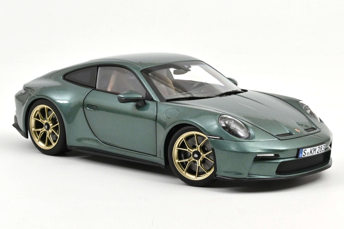 STM Diecast Norev 2021 Porsche 911 992 GT3 Touring Edition Malachite Green w/ Gold Wheels 1:18