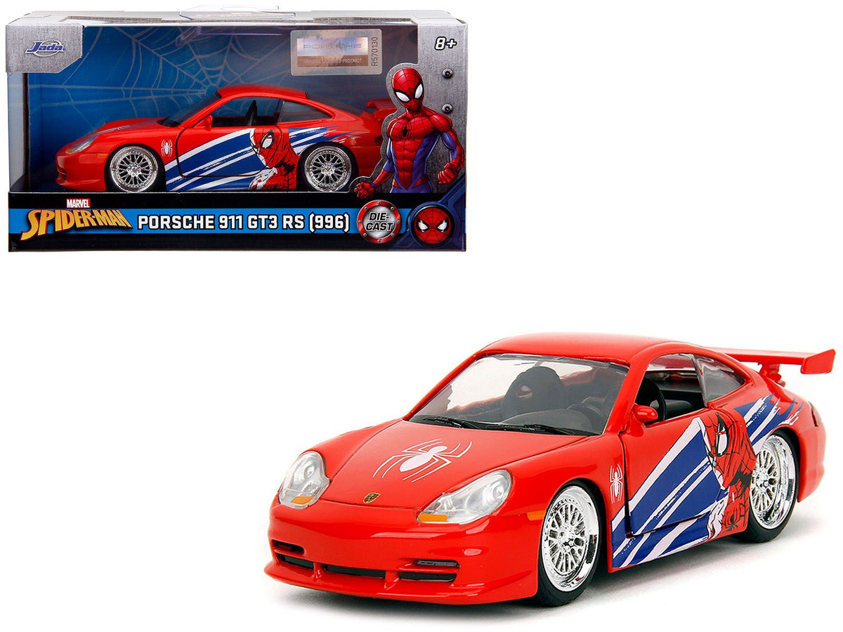 Rapid Vehicles Porsche 911 GT3 RS (996) Red with Graphics "Marvel's Spider-Man" 1/32 Diecast...