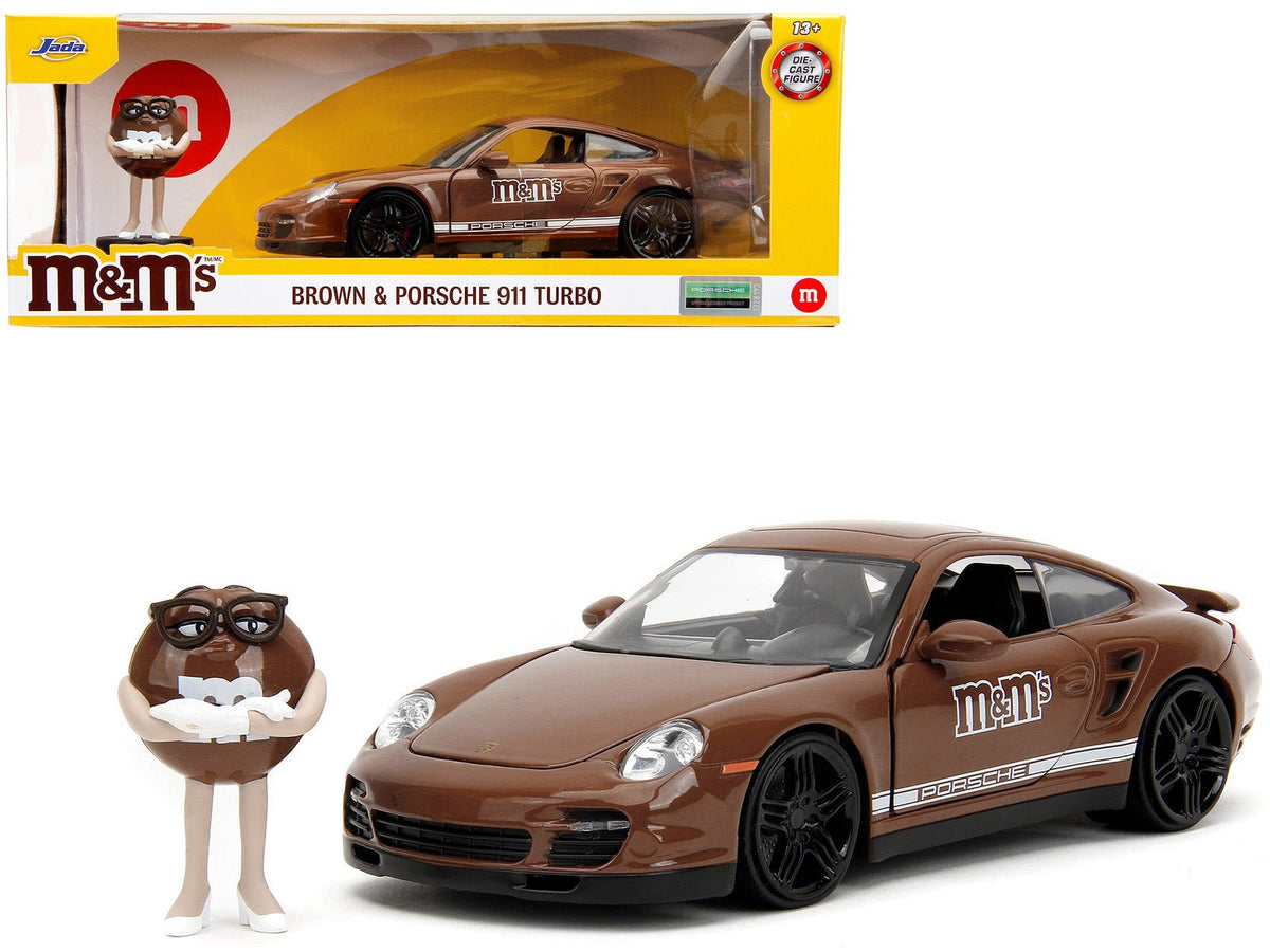 Rapid Vehicles Porsche 911 Turbo Brown and Brown M&M Diecast Figure "M&M's" "Hollywood Rides"...