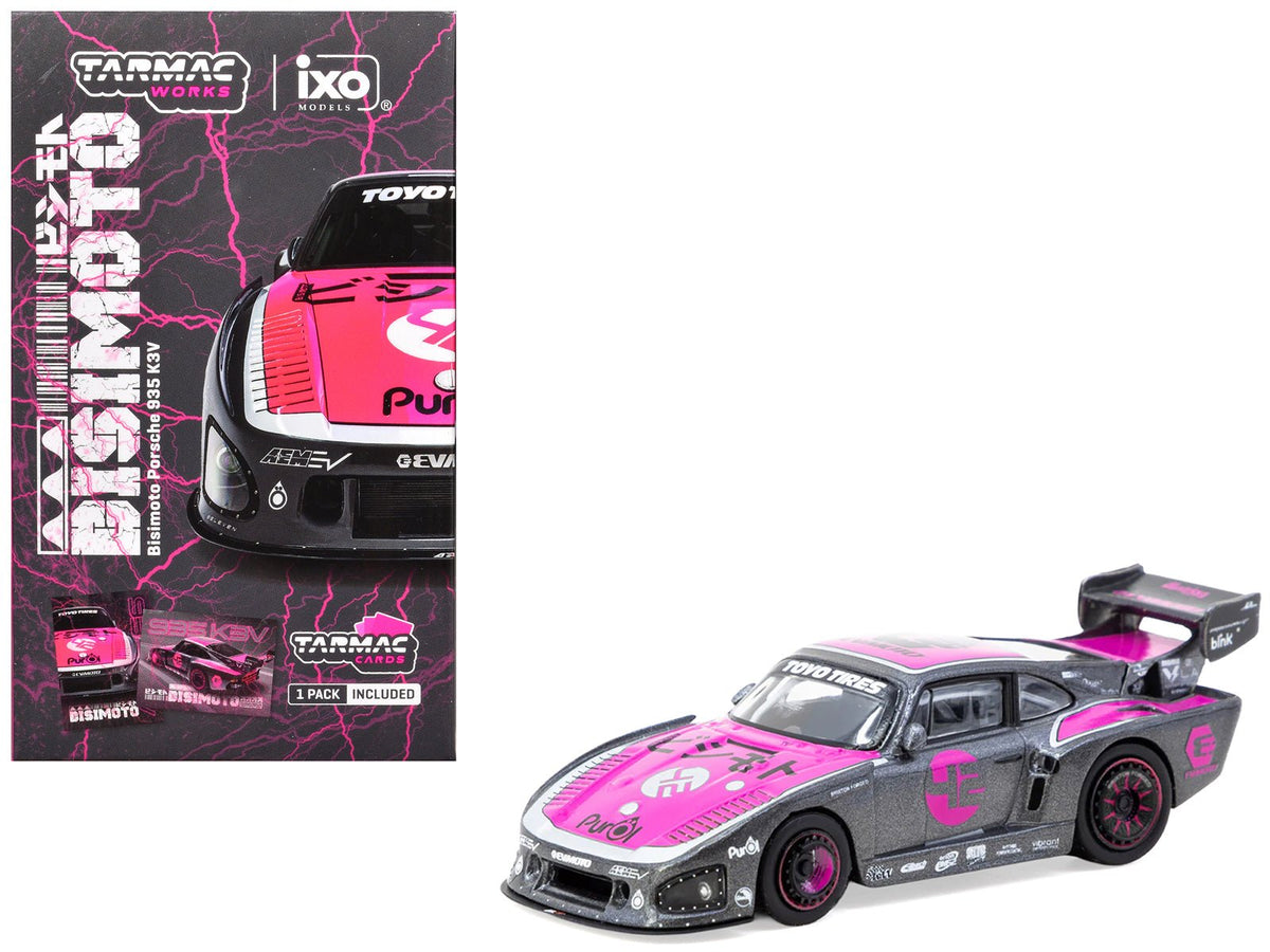 Rapid Vehicles Porsche 935 K3V Bisimoto Gray Metallic with Pink Hood and Top with Tarmac Cards...