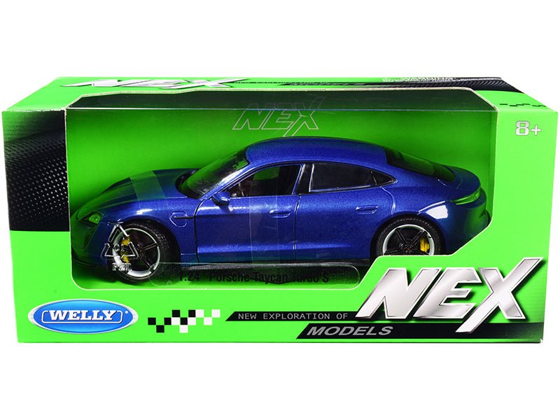 Rapid Vehicles Porsche Taycan Turbo S Blue Metallic "NEX Models" 1/24 Diecast Model Car by Welly ...