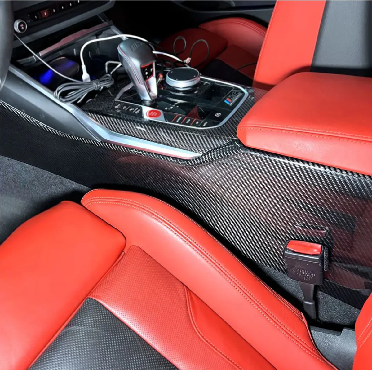 Bull Boost Performance Carbon Fiber Center Console Cover for BMW G80 G81 M3 G82 G83 M4 G87 M2