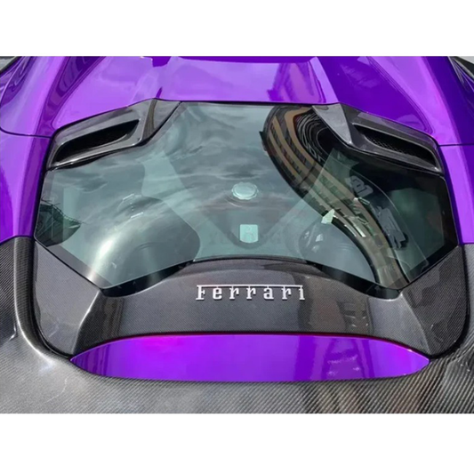 Carbon Fiber Rear Engine Bonnet Cover Window for Ferrari 488 Spyder