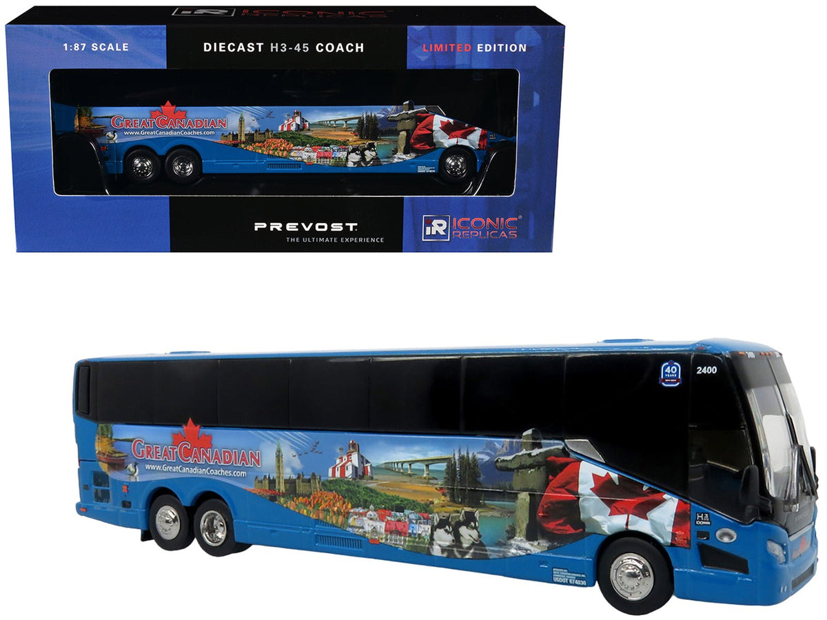 Rapid Vehicles Prevost H3-45 Coach Bus "Great Canadian Coaches" Blue with Graphics Limited...