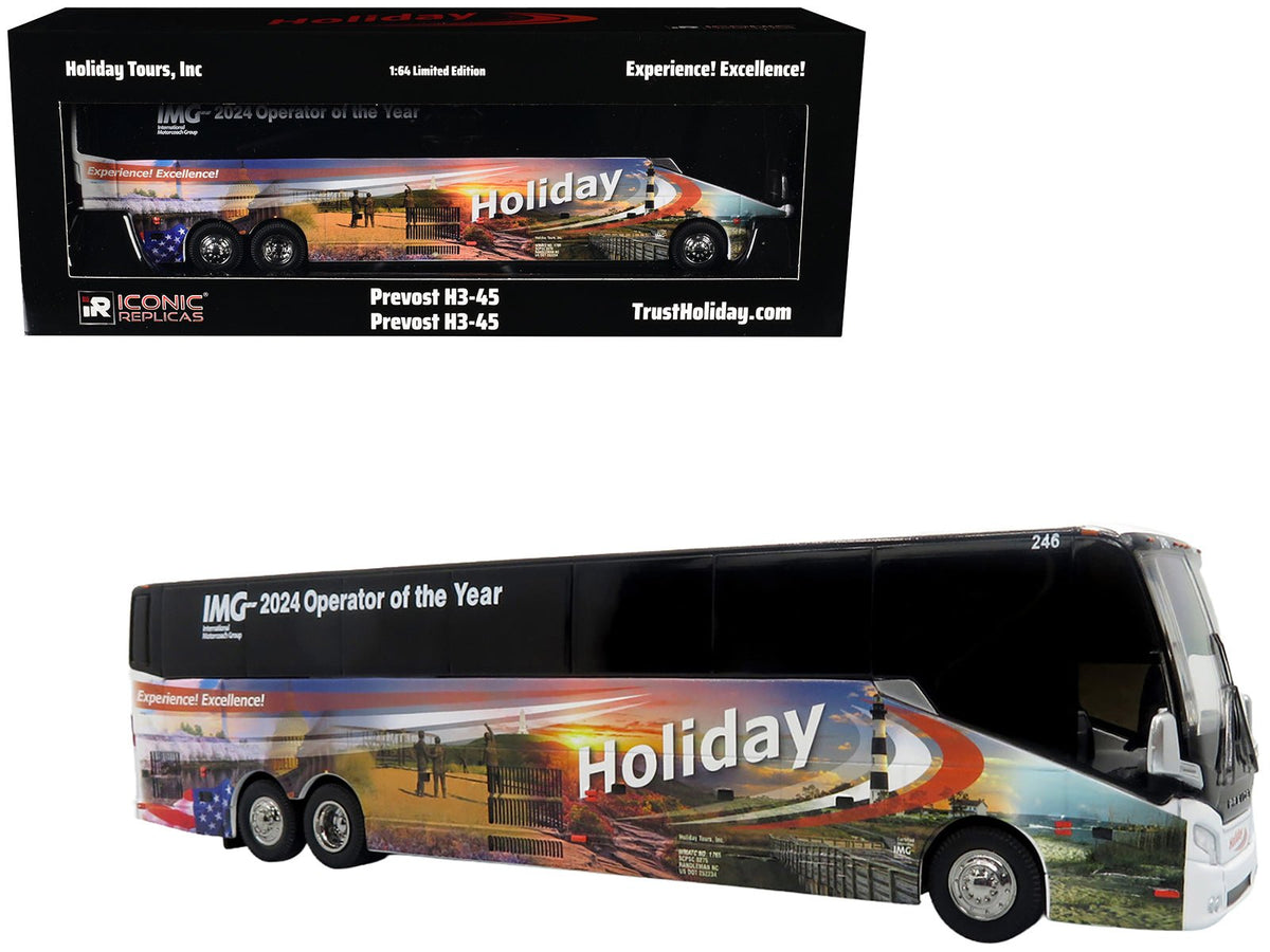 Rapid Vehicles Prevost H3-45 Coach Bus "Holiday Tours - 2024 IMG Operator of the Year" White with...
