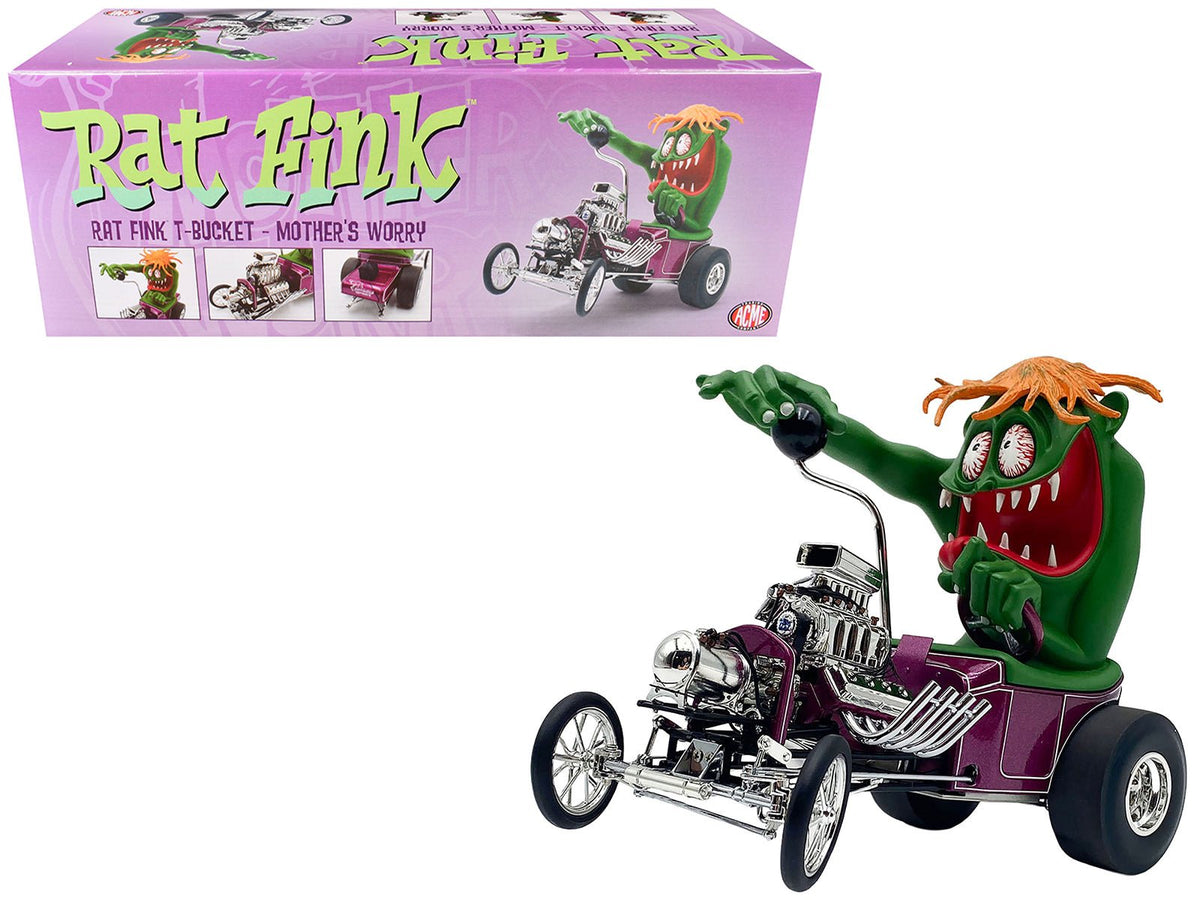 Rapid Vehicles Rat Fink T-Bucket "Mother's Worry" Purple Metallic with Figure Limited Edition to...