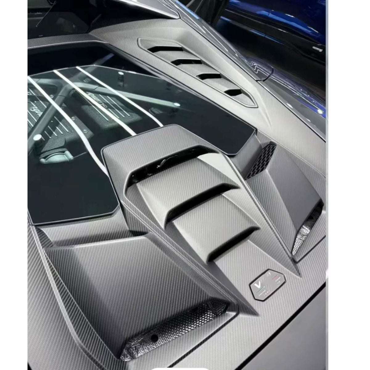 Bull Boost Performance Carbon Fiber Engine Hood Cover with Transparent Window for Lamborghini...