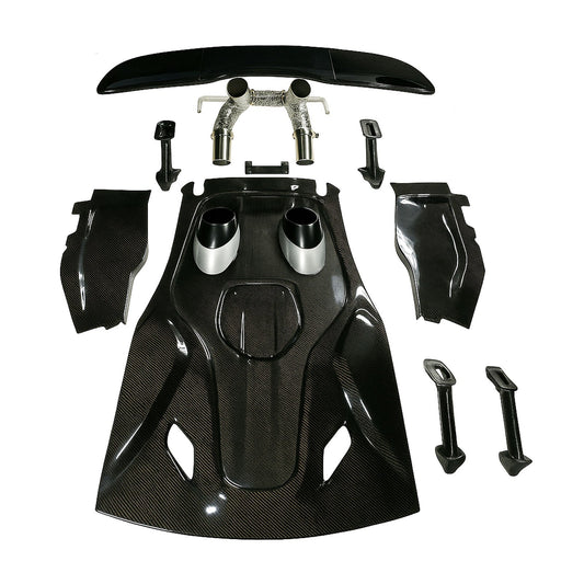 STRATEC SYSTEMS 600LT Conversion Carbon Fiber Rear Hood Deck Lid for McLaren 540C 570S 600lt