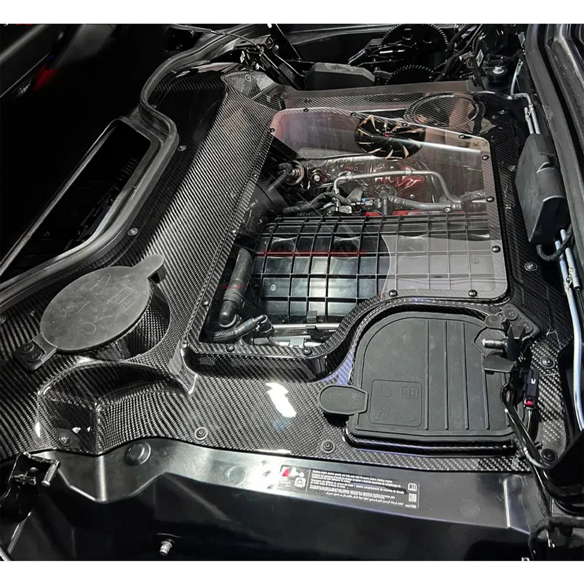 Bull Boost Performance Prepreg Carbon Fiber Engine Bay Cover for Chevrolet Corvette C8 Z51 Z06...