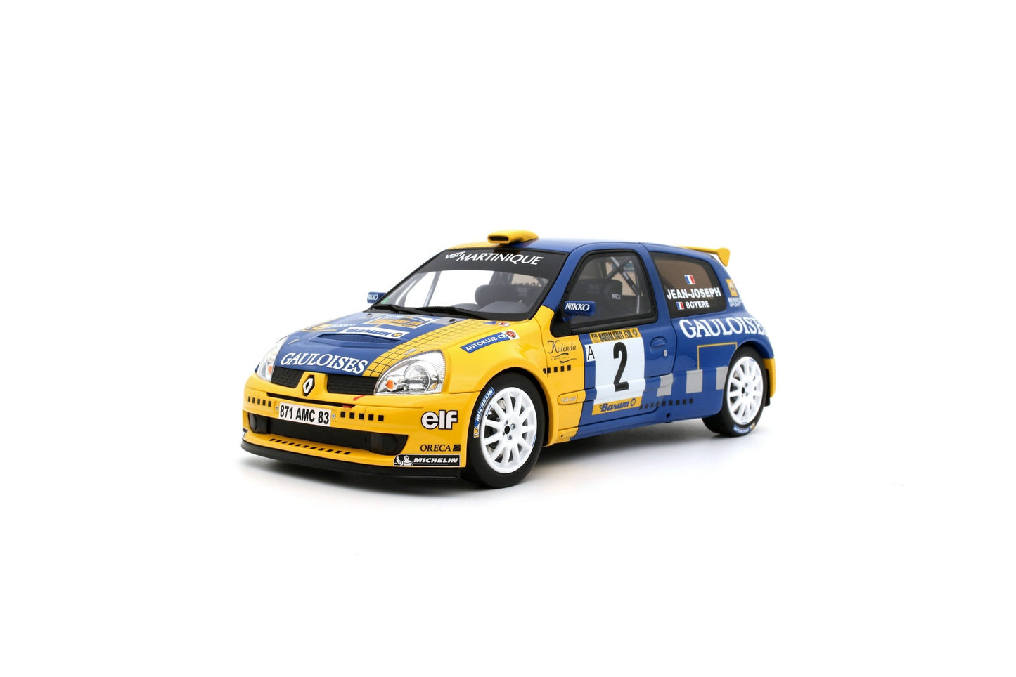 Otto 2004 Renault Clio S1600 No 2 Winner Rally Barum 2004 Yellow & Blue 1:18