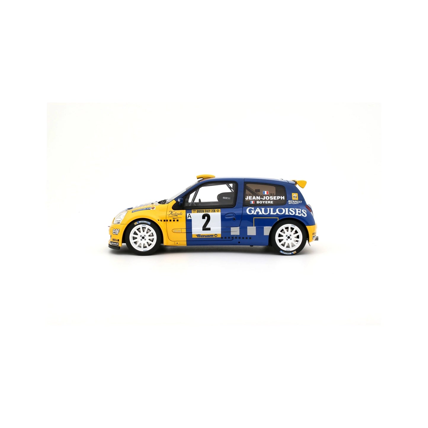 Otto 2004 Renault Clio S1600 No 2 Winner Rally Barum 2004 Yellow & Blue 1:18