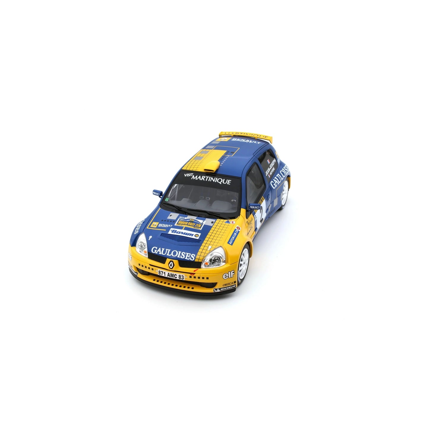 Otto 2004 Renault Clio S1600 No 2 Winner Rally Barum 2004 Yellow & Blue 1:18