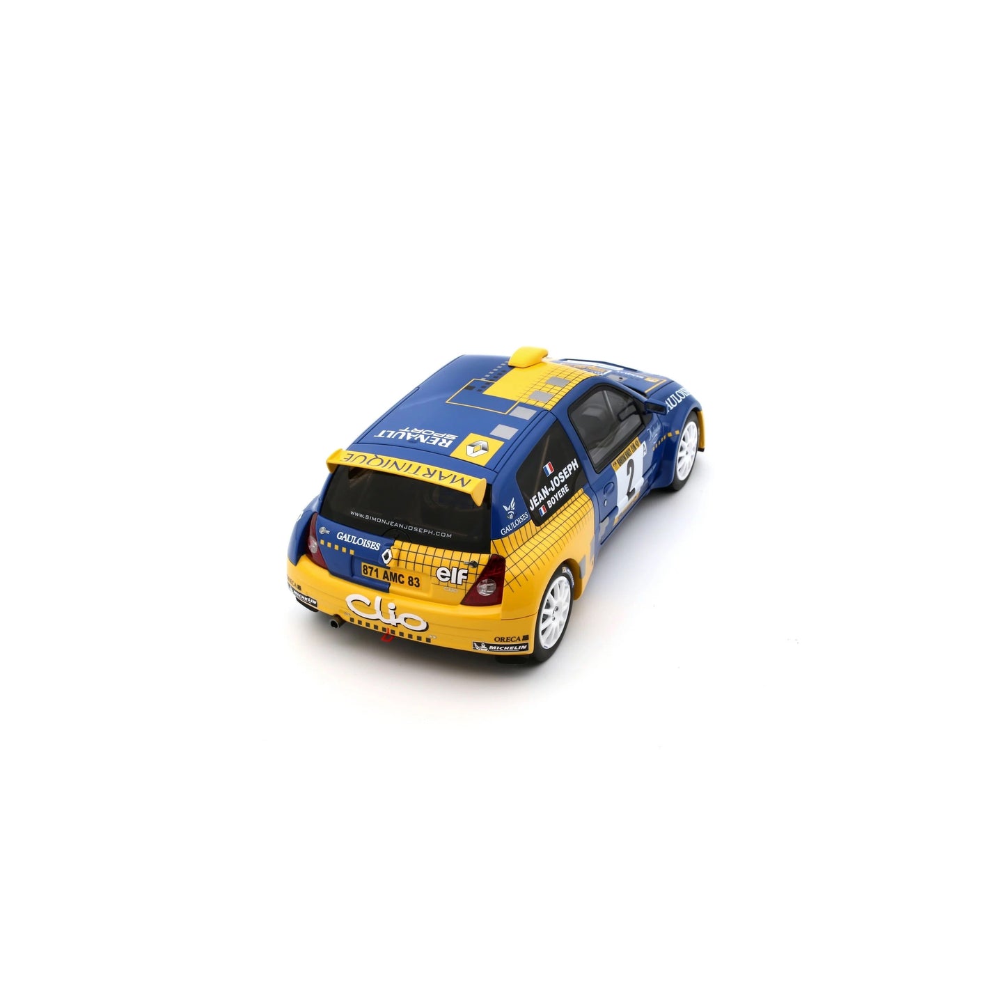 Otto 2004 Renault Clio S1600 No 2 Winner Rally Barum 2004 Yellow & Blue 1:18