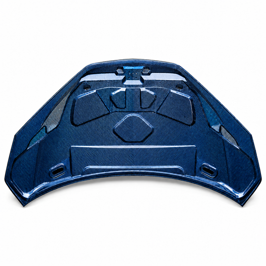 Aggressive Clear Blue Dry Carbon Fiber Hood for Lamborghini Revuelto