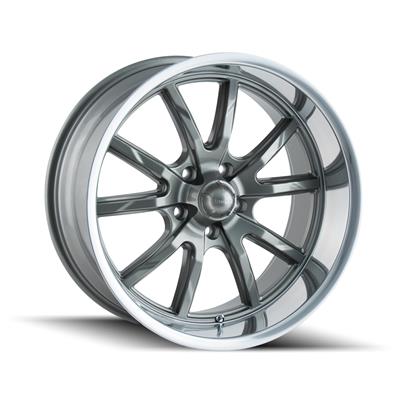 Ridler 650 Series Gloss Gray Wheels with Polished Lip - 6508865G