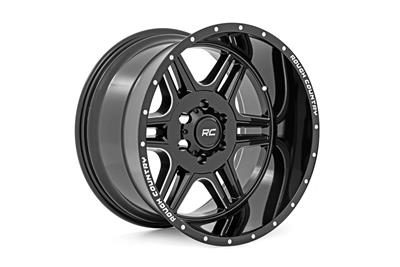 Rough Country 92 Series Gloss Black Wheels with Machined Accents - 92181812