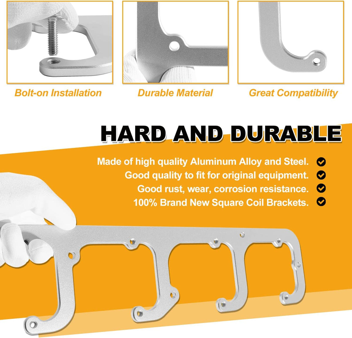 Bull Boost Performance 5.3L LS Square Coil Brackets Valve Cover For D581 D514A D510C 12558693 LSX...