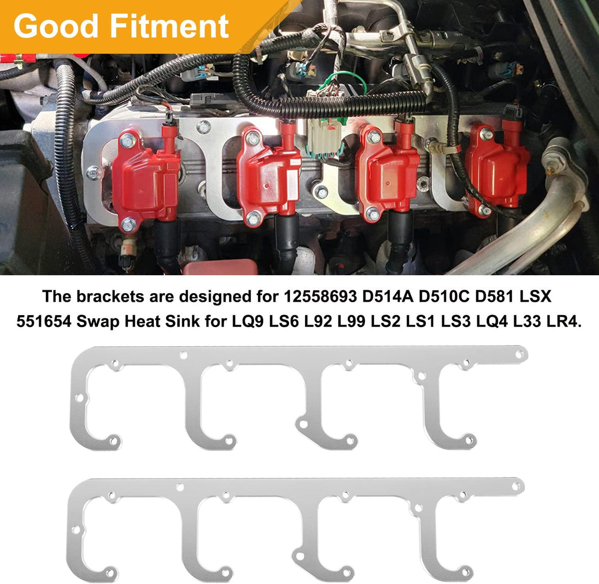 Bull Boost Performance 5.3L LS Square Coil Brackets Valve Cover For D581 D514A D510C 12558693 LSX...