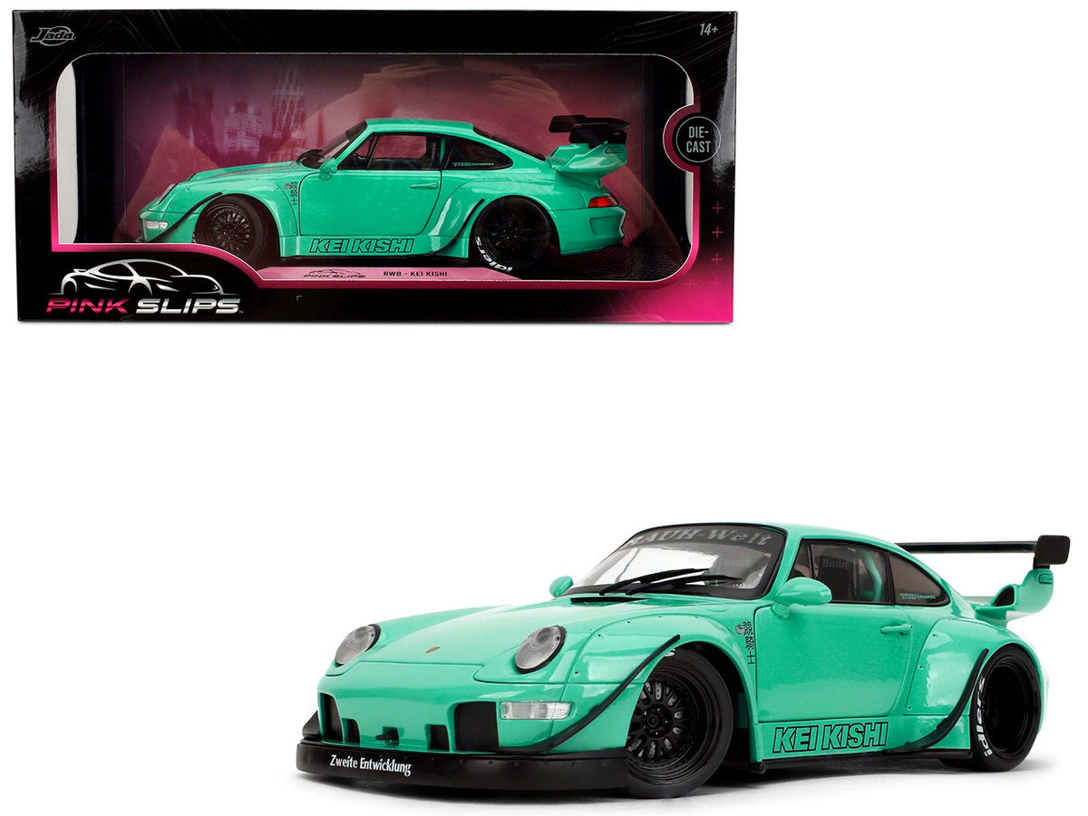 Rapid Vehicles RWB Body Kit "Kei Kishi" Light Blue "Pink Slips" Series 1/18 Diecast Model Car by...