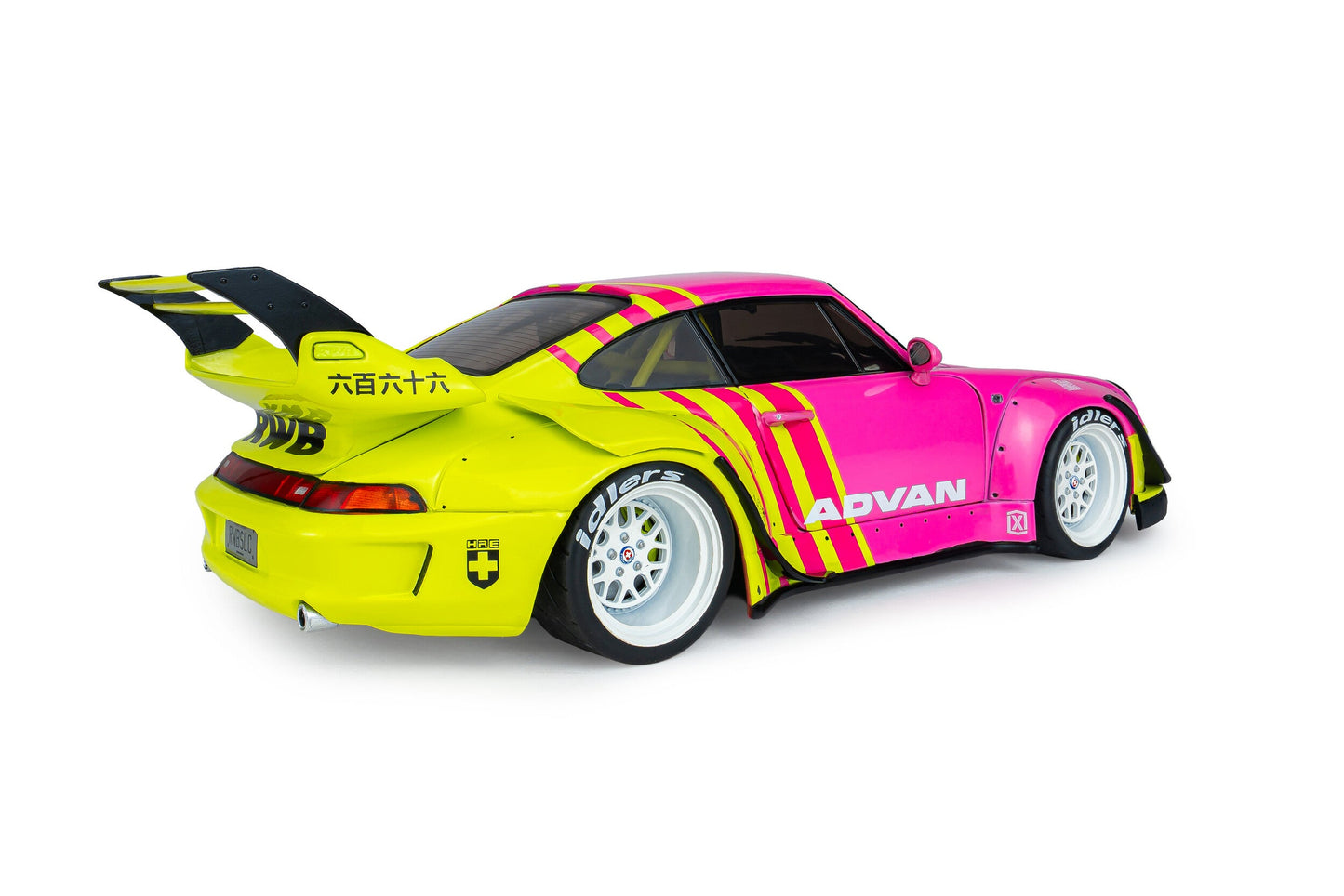 Solido 2024 Porsche 911 993 RWB Bodykit Pink & Yellow 1:18