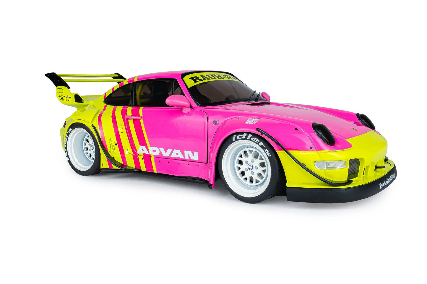 Solido 2024 Porsche 911 993 RWB Bodykit Pink & Yellow 1:18