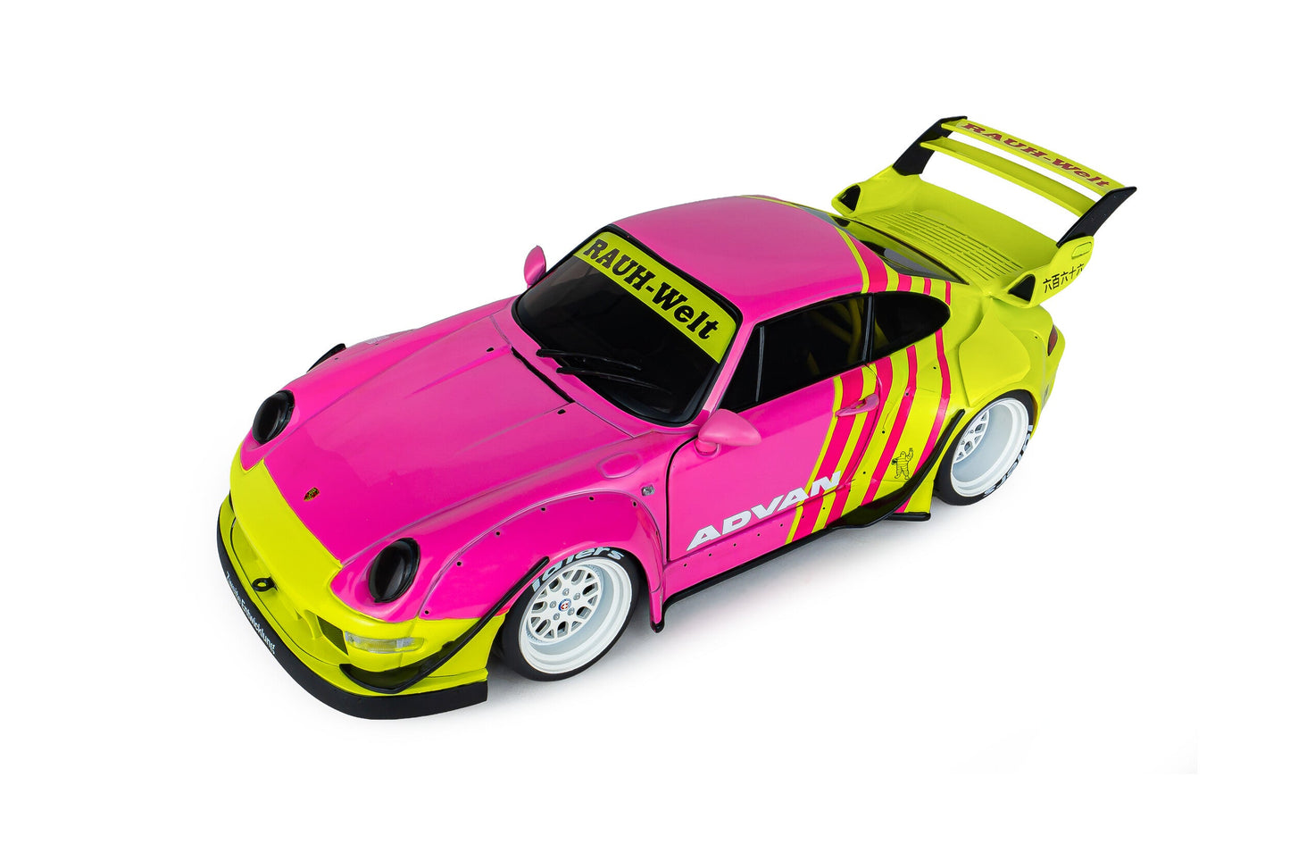 Solido 2024 Porsche 911 993 RWB Bodykit Pink & Yellow 1:18
