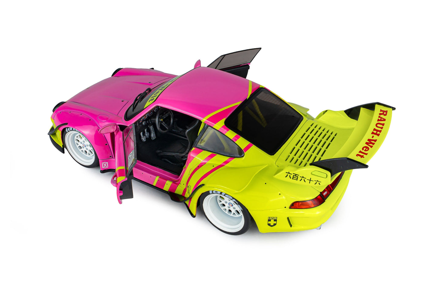 Solido 2024 Porsche 911 993 RWB Bodykit Pink & Yellow 1:18