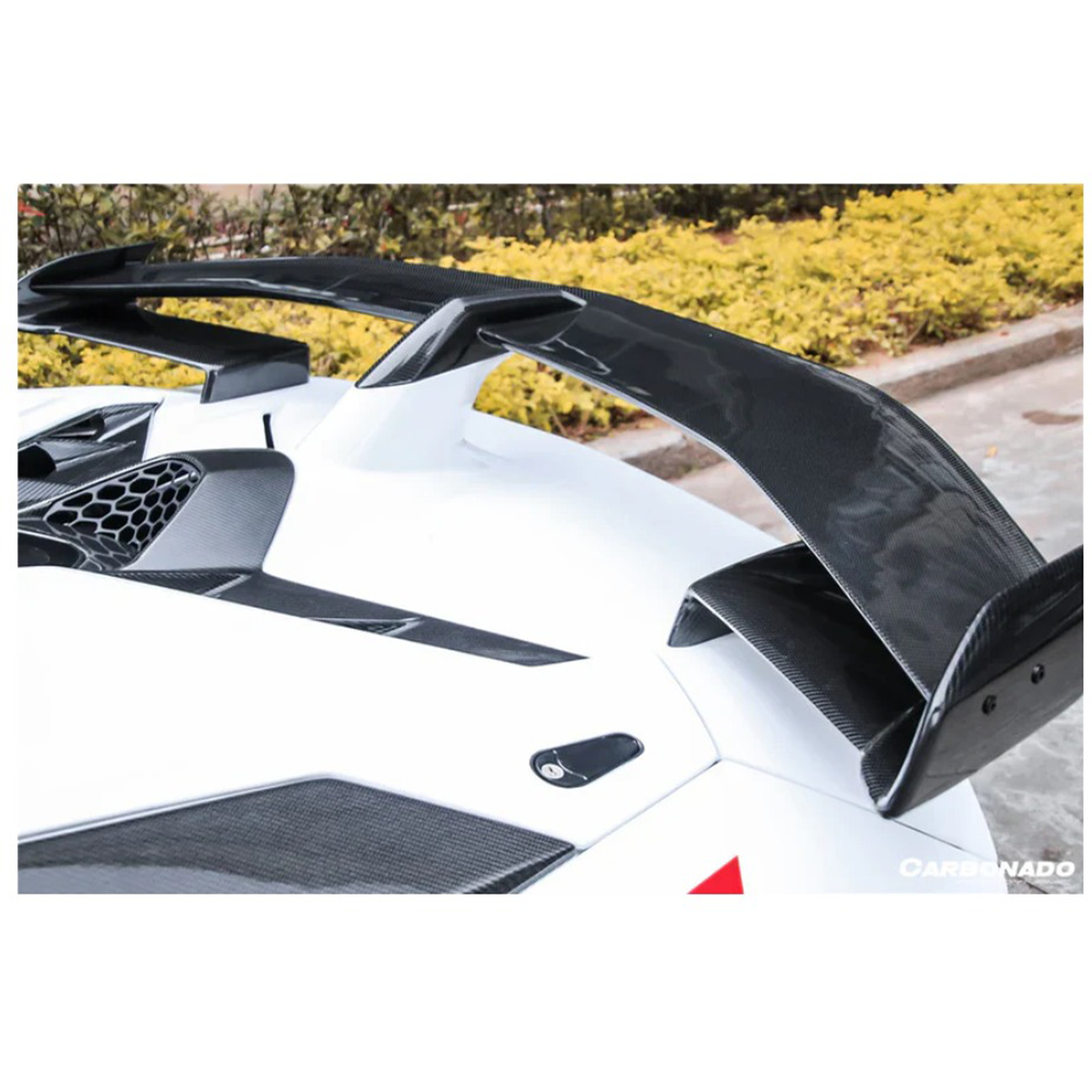 Bull Boost Performance SVJ Style Dry Carbon Fiber Rear Wing Engine Hood Lid for Lamborghini...