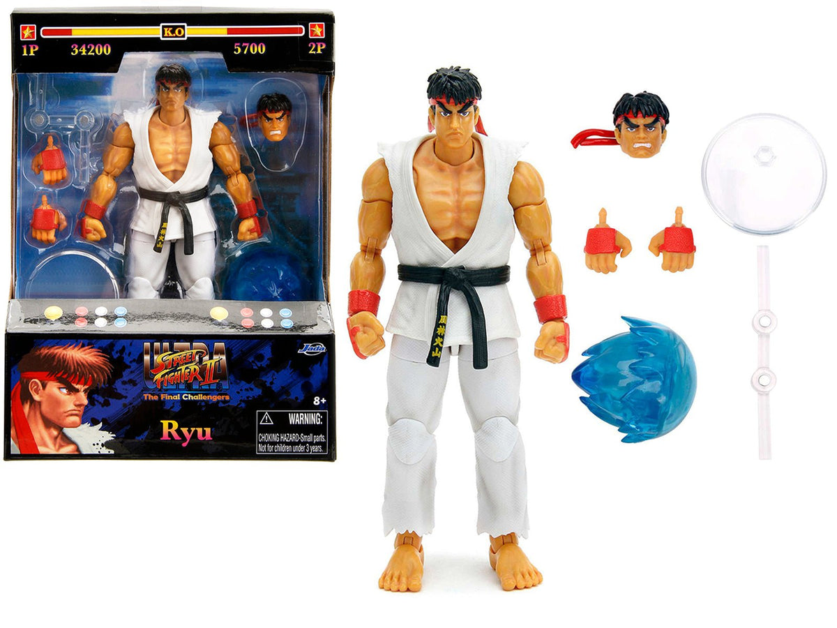 Rapid Vehicles Ryu 6" Moveable Figure with Accessories and Alternate Head and Hands "Ultra Street...