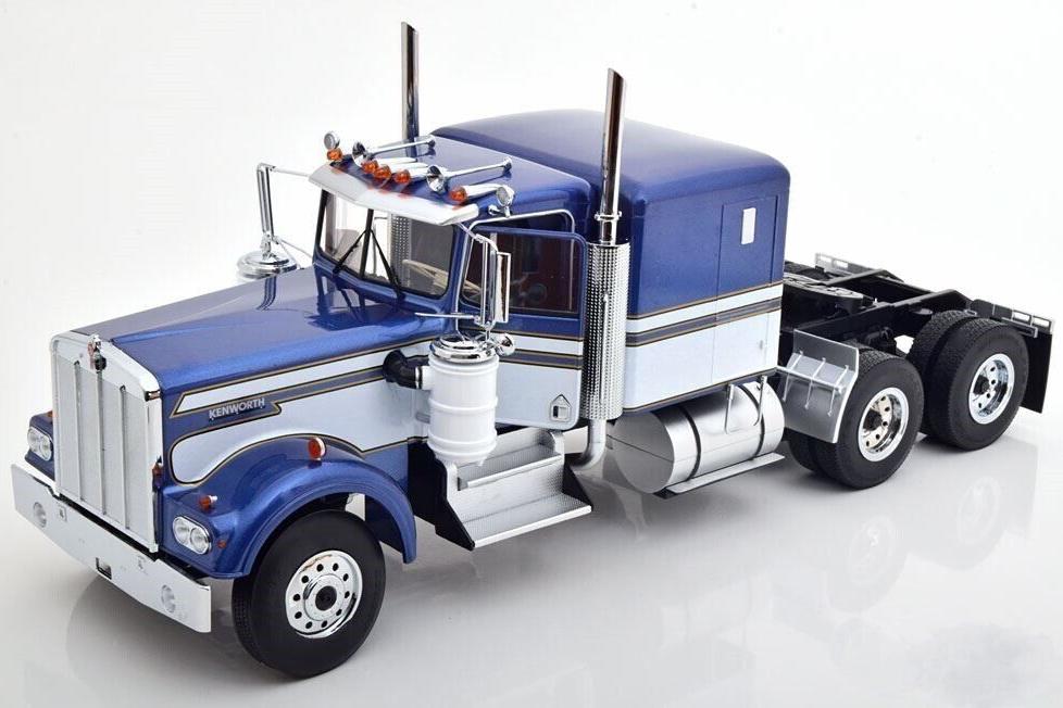 Road Kings 1989 Kenworth W900 Tractor Truck 3 Blue & White 1:18