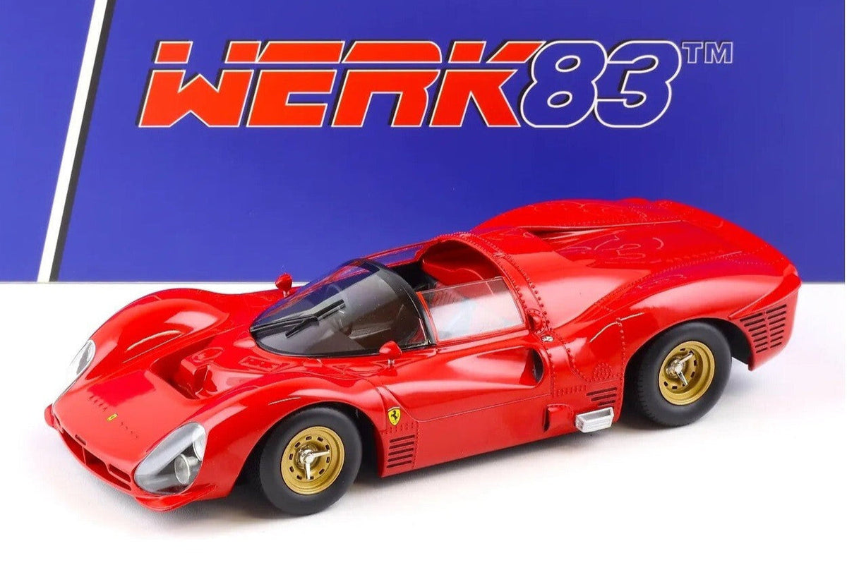 STM Diecast Werk83 1966 Ferrari 330 P3 4.0L V12 Spider Le Mans Plain Body Version Red 1:18