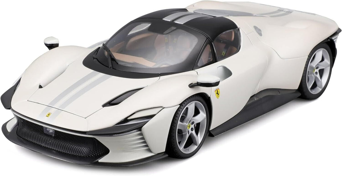 STM Diecast Bburago 2022 Ferrari Daytona SP3 White w/ Black Accents 1:18