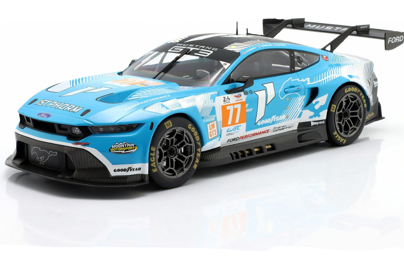 Ixo Ford Mustang GT3 Coyote #77 Team Proton Competition 24hr Le Mans 2024 1:18