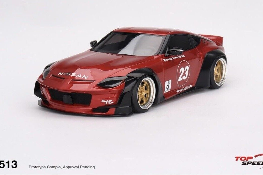 STM Diecast Topspeed 2023 Nissan Fairlady Z (RZ34) #23 Rocket Bunny Pandem Passion Red RHD 1:18