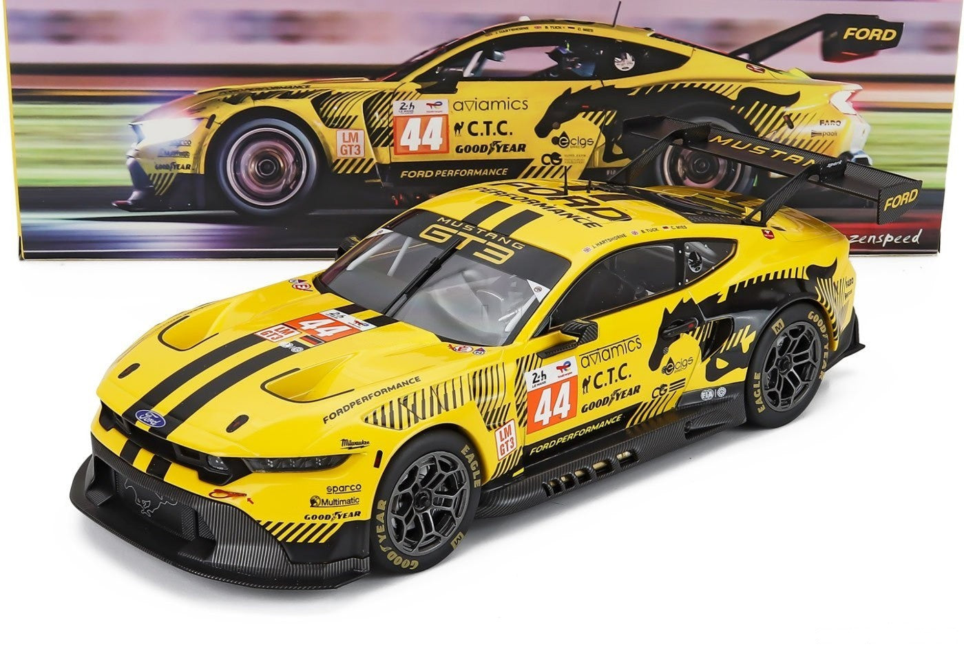 Ixo Ford Mustang GT3 Coyote #44 Team Proton Competition 24hr Le Mans 2024 1:18