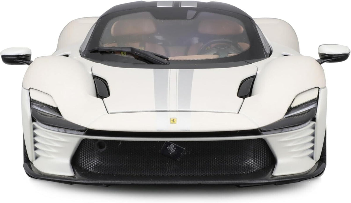 STM Diecast Bburago 2022 Ferrari Daytona SP3 White w/ Black Accents 1:18 - View 2