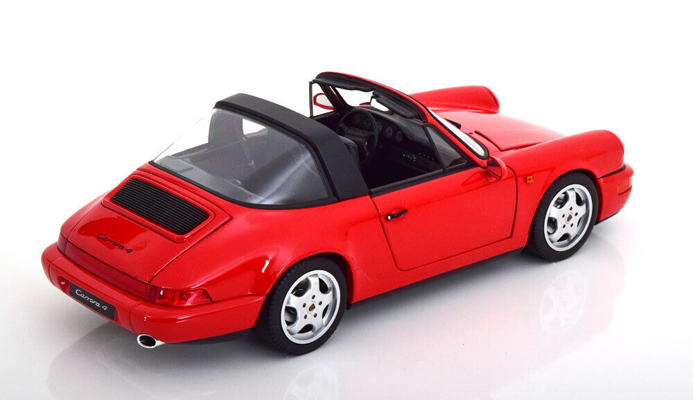 STM Diecast Norev 1990 Porsche 911 964 Carrera 4 Targa (w/ Removable Top) Guards Red 1:18 LIMITED...