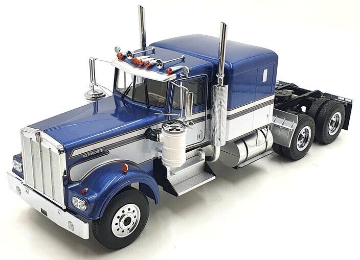 Road Kings 1989 Kenworth W900 Tractor Truck 3 Blue & White 1:18