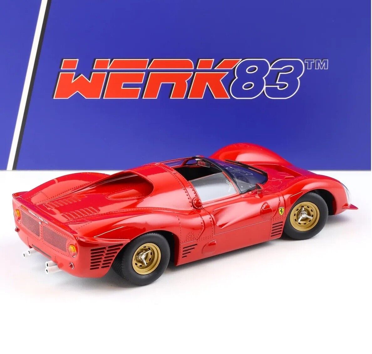 STM Diecast Werk83 1966 Ferrari 330 P3 4.0L V12 Spider Le Mans Plain Body Version Red 1:18 - View 2