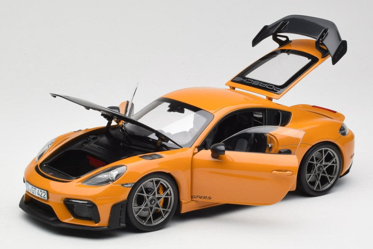 Norev 2023 Porsche 718 Cayman GT4 RS w/ Weissach Package Bahama Yellow 1:18