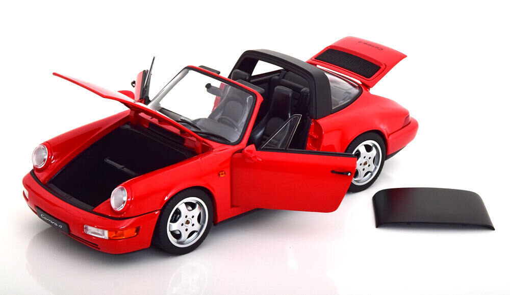 STM Diecast Norev 1990 Porsche 911 964 Carrera 4 Targa (w/ Removable Top) Guards Red 1:18 LIMITED...