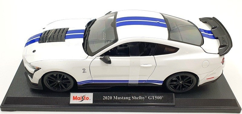 Maisto 2020 Ford Shelby GT500 White w/ Blue Stripes 1:18