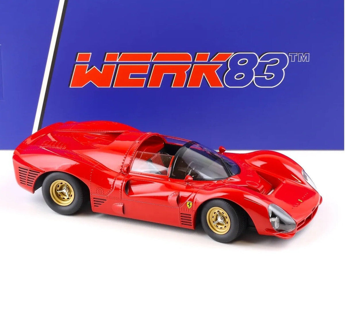 STM Diecast Werk83 1966 Ferrari 330 P3 4.0L V12 Spider Le Mans Plain Body Version Red 1:18 - View 3